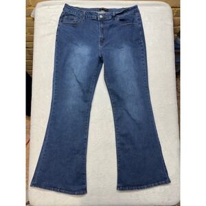 DT Jeans Womens 3XL Medium Wash Flare High Rise Denim Blue Jeans very stretchy